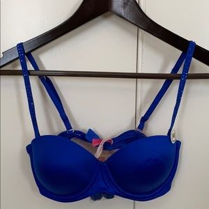 Pink Victoria secret padded blue bra nwt